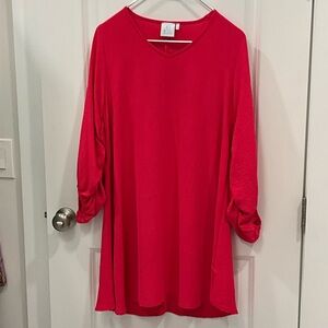 Elegant Red Women's Tunic Top